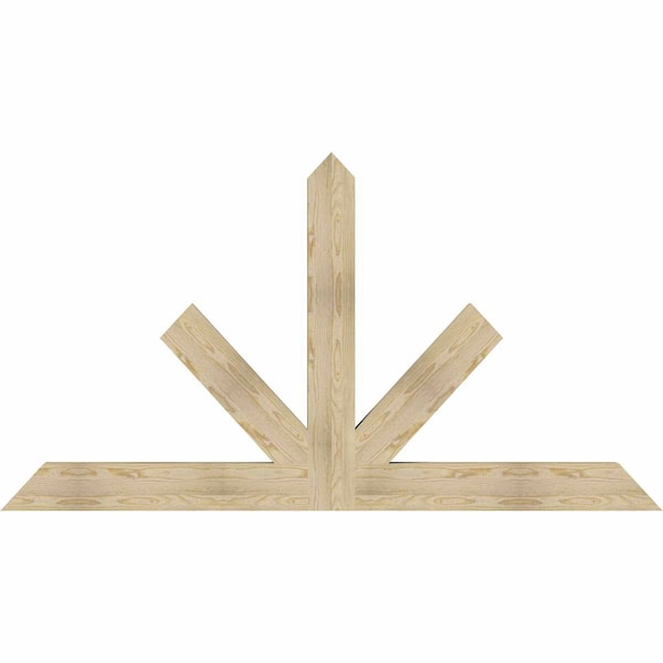 Ekena Millwork Saratoga Rough Sawn Timber Gable Bracket, Douglas Fir, 84"W x 45"H x 4"D x 6"F, 13/12 Pitch GBW084X45X0406SAR00RDF - main